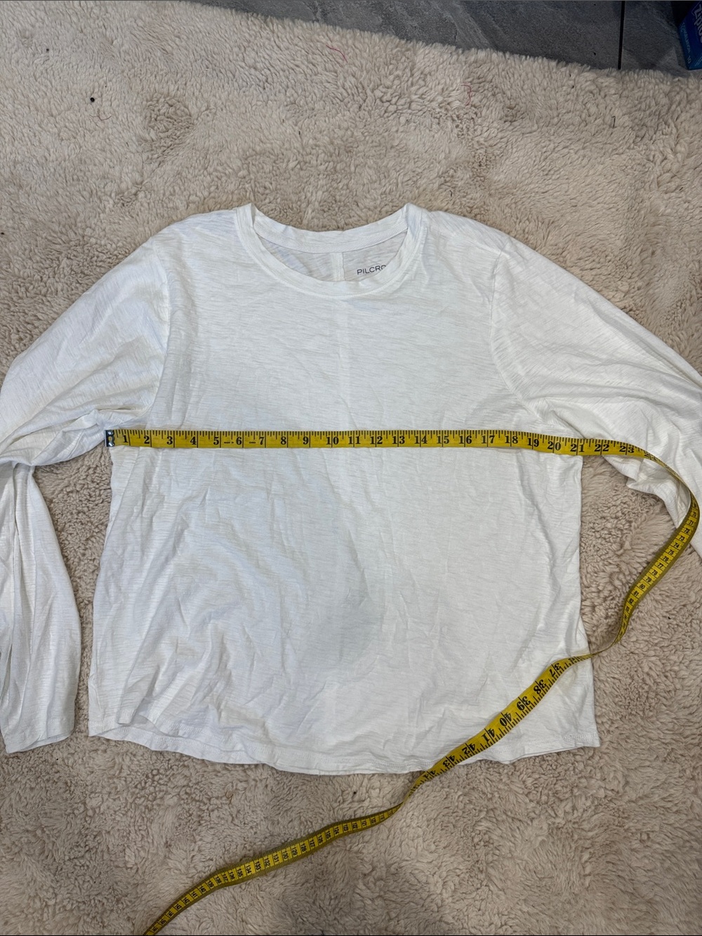 Pilcro White Long-Sleeve Crewneck Top